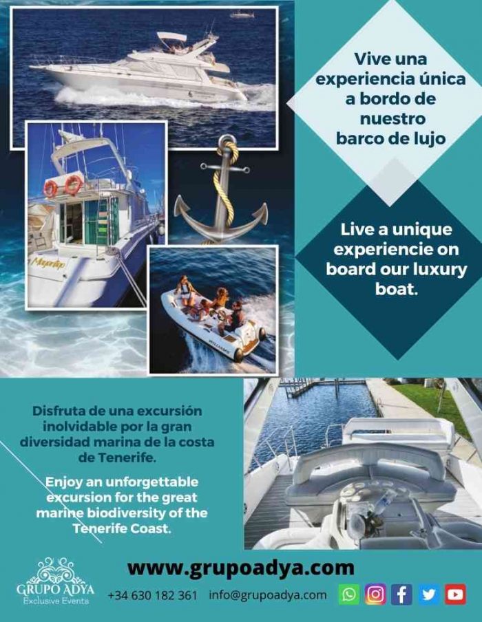Barco de lujo Grupo Adya | Eventos en Tenerife Sur